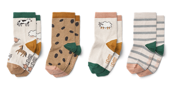 Liewood - Silas Socks 4-Pack - Farm / Sandy